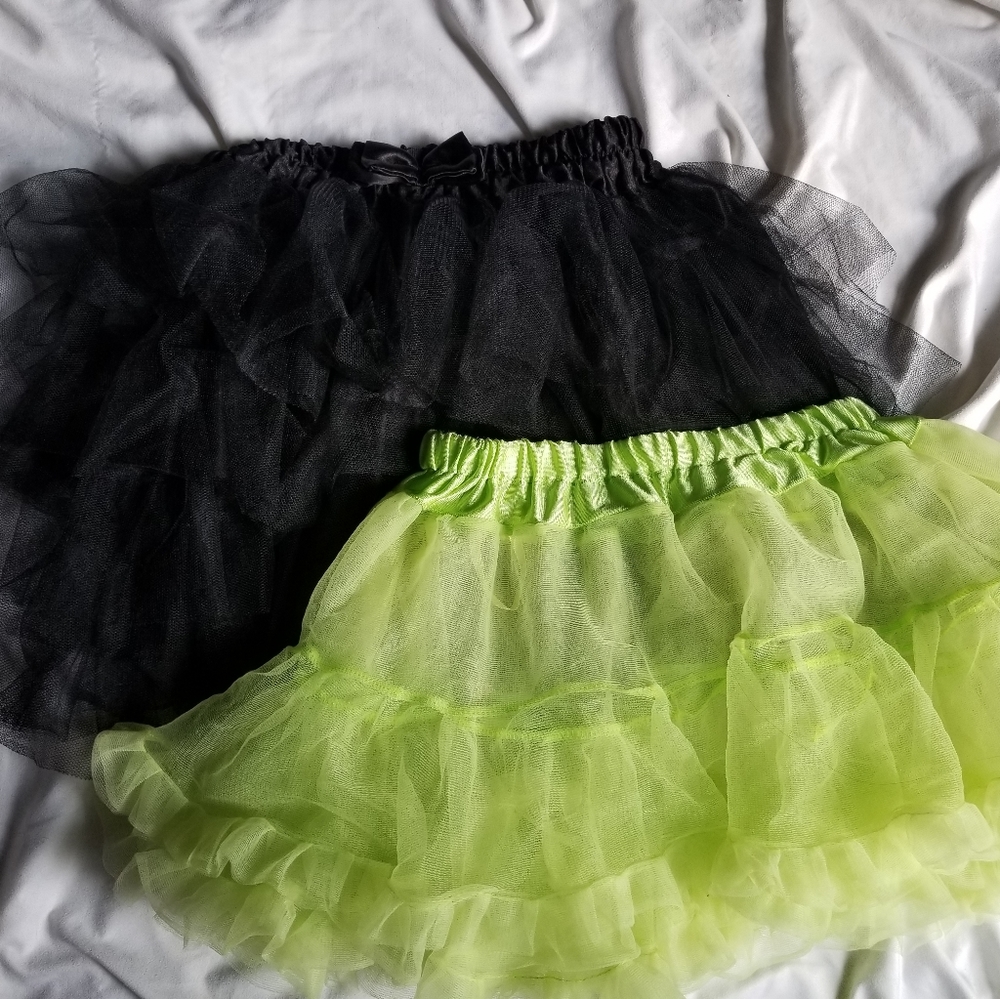 Green and black tutus